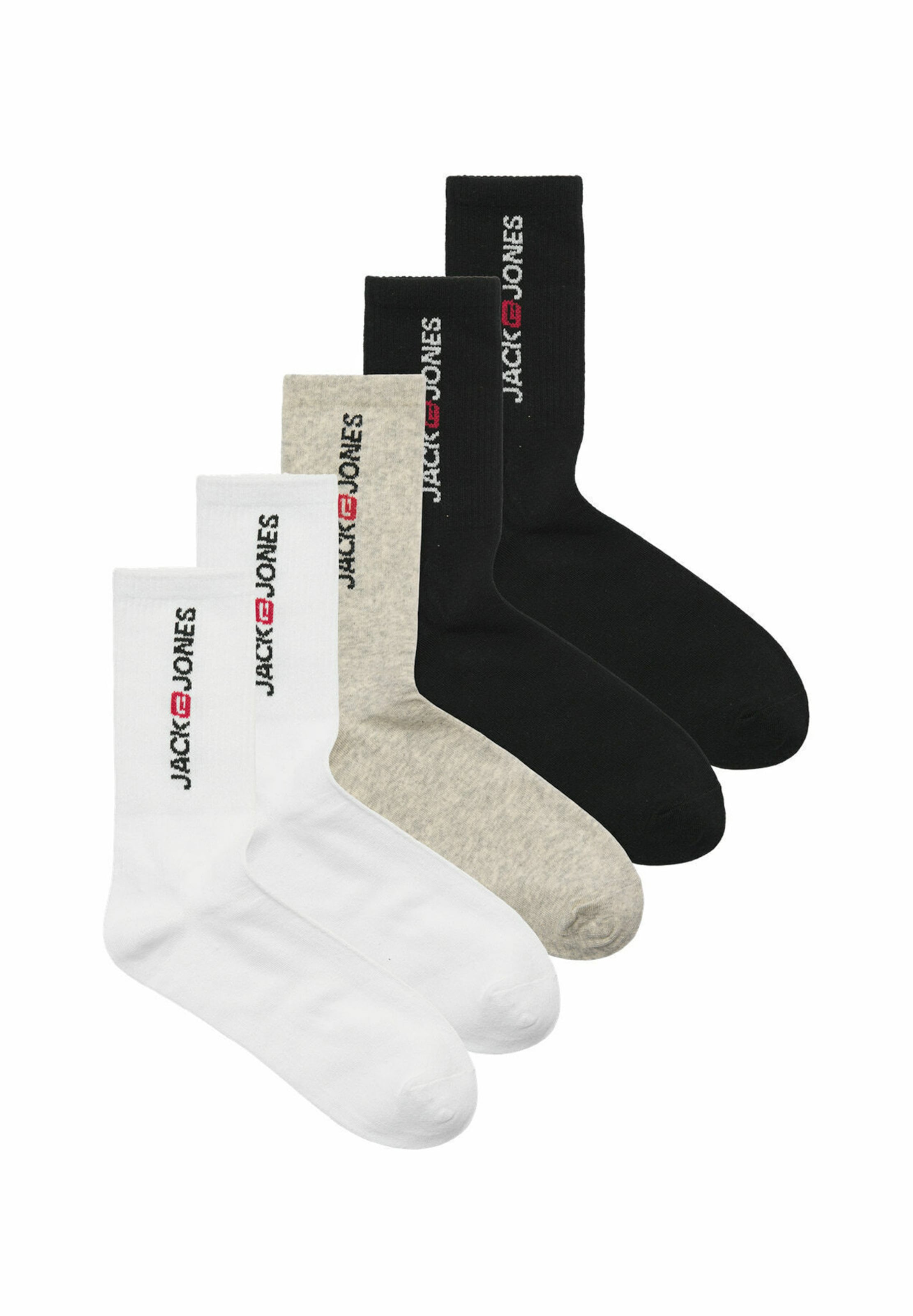 JACK & JONES Носки 'JACCORP OLD LOGO TENNIS SOCKS 5 PACK' в Черный: спереди