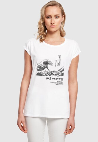 Merchcode T-Shirt 'Apoh - Hokusai' in Weiß: predná strana