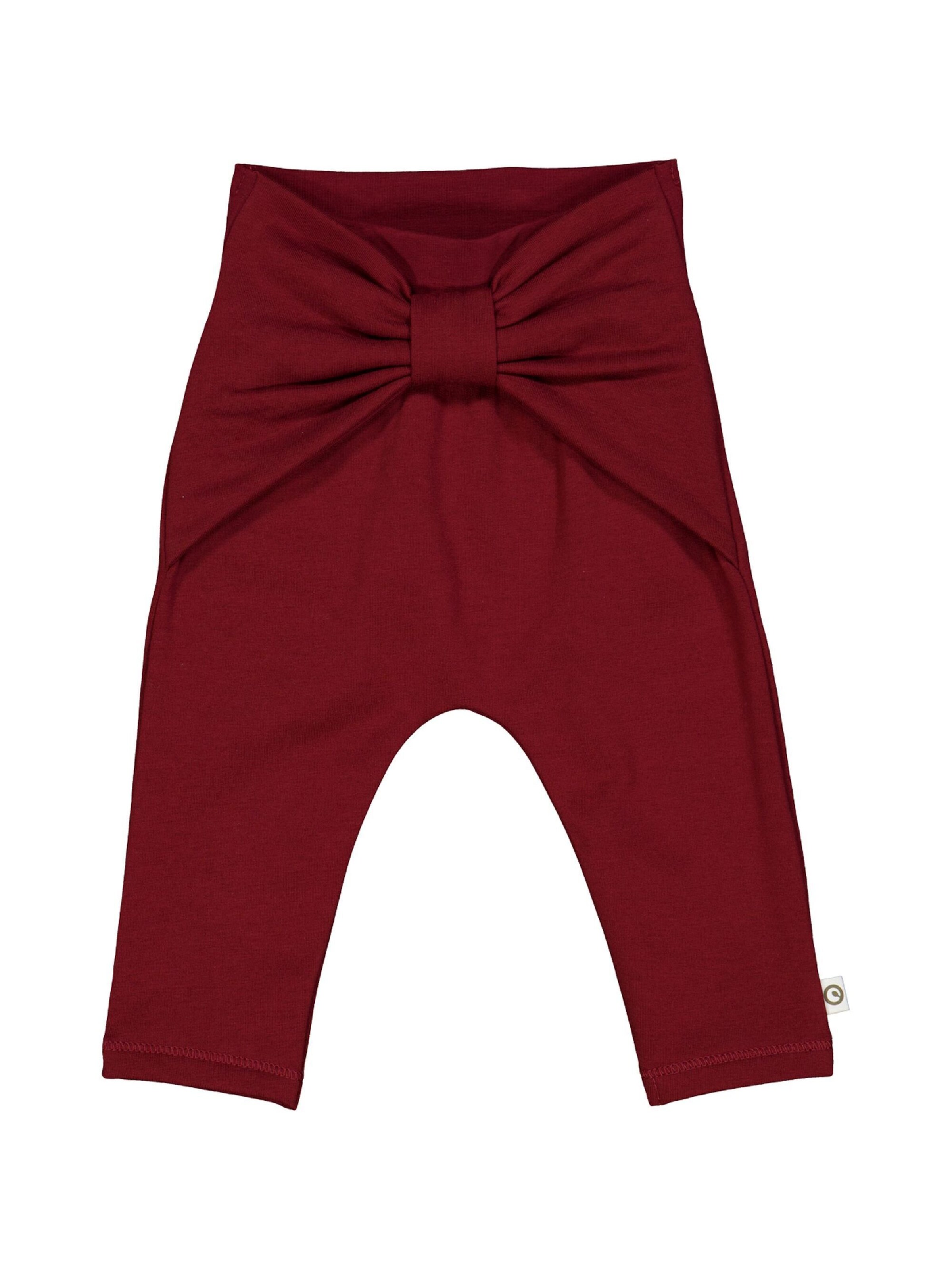 Coupe slim Pantalon 'Cozy Me' Müsli by GREEN COTTON en rouge : devant