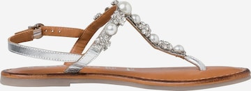 TAMARIS T-Bar Sandals in Silver