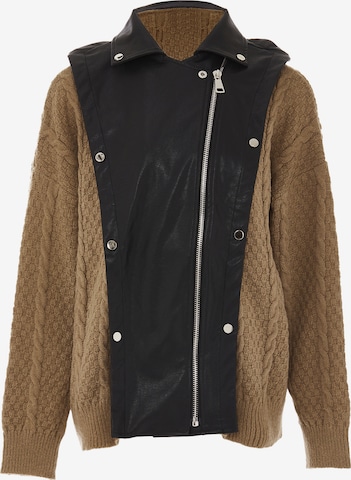 NAEMI - Casaco de malha em castanho: frente