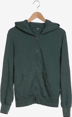 UNIQLO Sweatshirt & Zip-Up Hoodie in S in Green: front