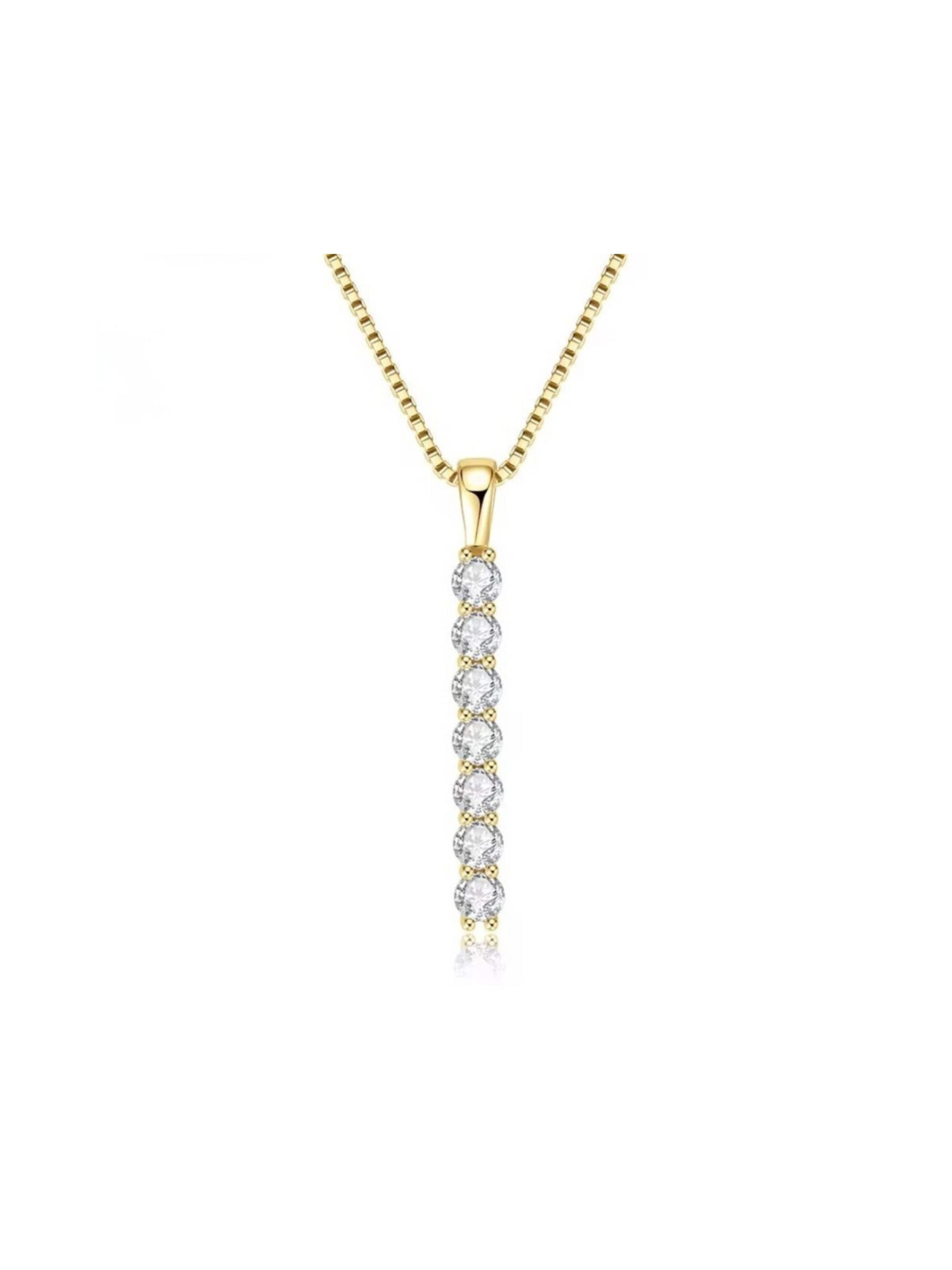 ROUGEMONT Jewellery Necklace 'Funkelnde Moissanit Diamant Halskette 45cm mit Echtheitszertifikat' in Gold: front