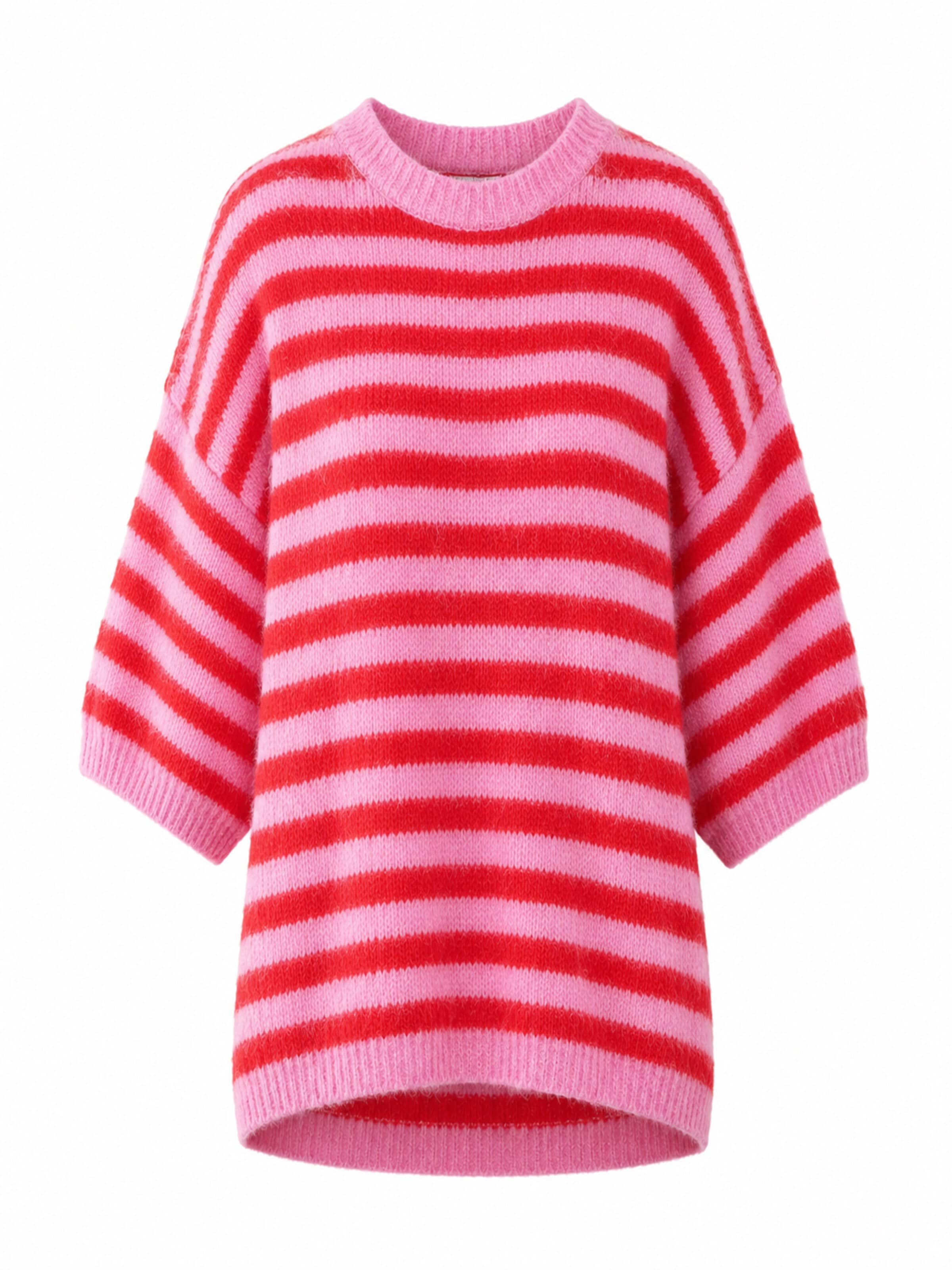 Pullover extra large 'UNICORN Women's Pink & Red Striped Knit Sweater with Short Sleeves s m l xl' di UNICORN in rosa: frontale
