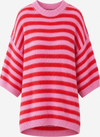 Pull-over oversize 'UNICORN Women's Pink & Red Striped Knit Sweater with Short Sleeves s m l xl' UNICORN en rose : devant
