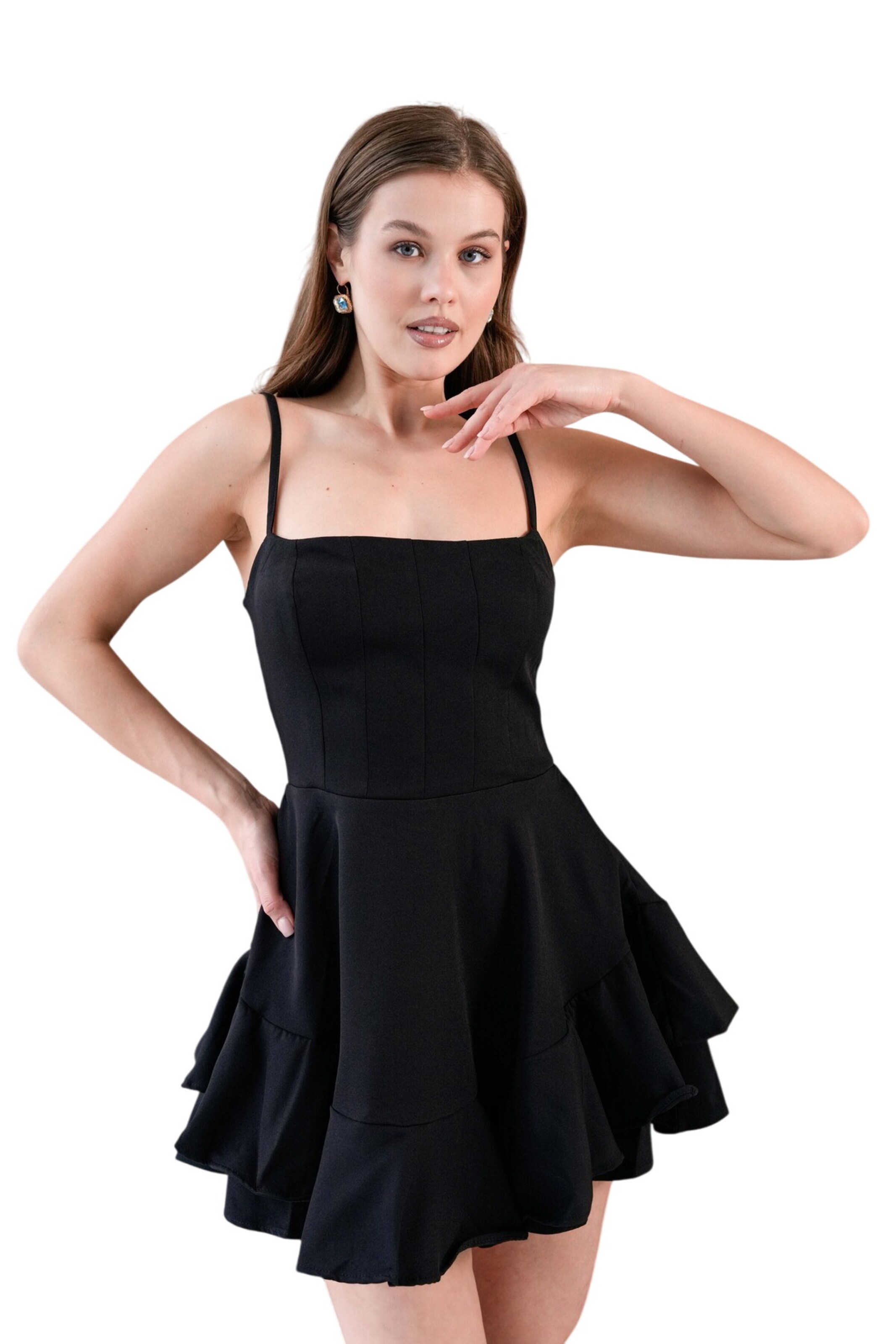 WOMAN VISION Kleid in Schwarz: Vorderseite