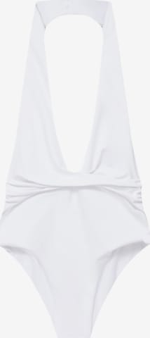 Pull&Bear Shirt Bodysuit in White: front