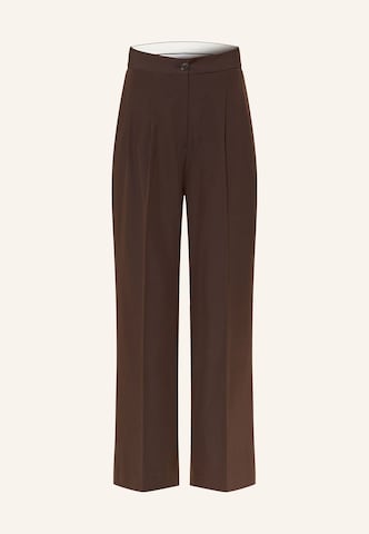 darling harbour Regular Pleat-Front Pants in Brown: front