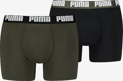 PUMA Boxershorts in L in oliv / schwarz / weiß, Produktansicht