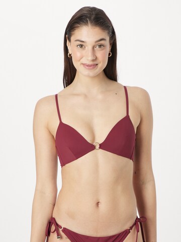 Calvin Klein Swimwear Triangle Bikini Top in Red: front