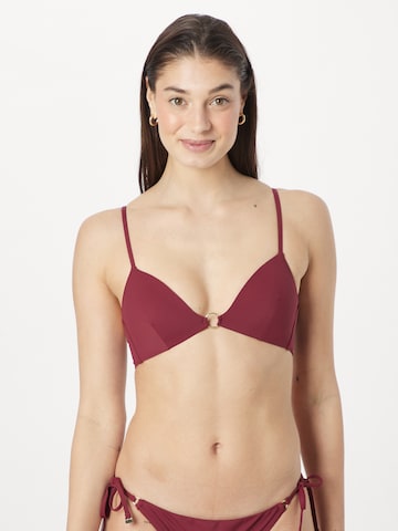 Calvin Klein Swimwear - Triangular Top de biquíni em vermelho: frente