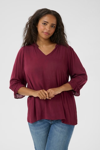 KAFFE CURVE - Blusa 'Kiv' en rojo: frente