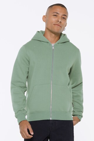 Harlem Soul Zip-Up Hoodie in Green: front