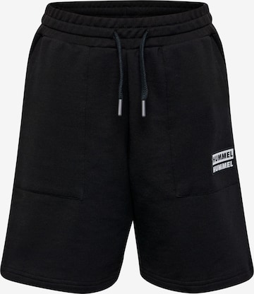 Hummel Regular Workout Pants in Black: front