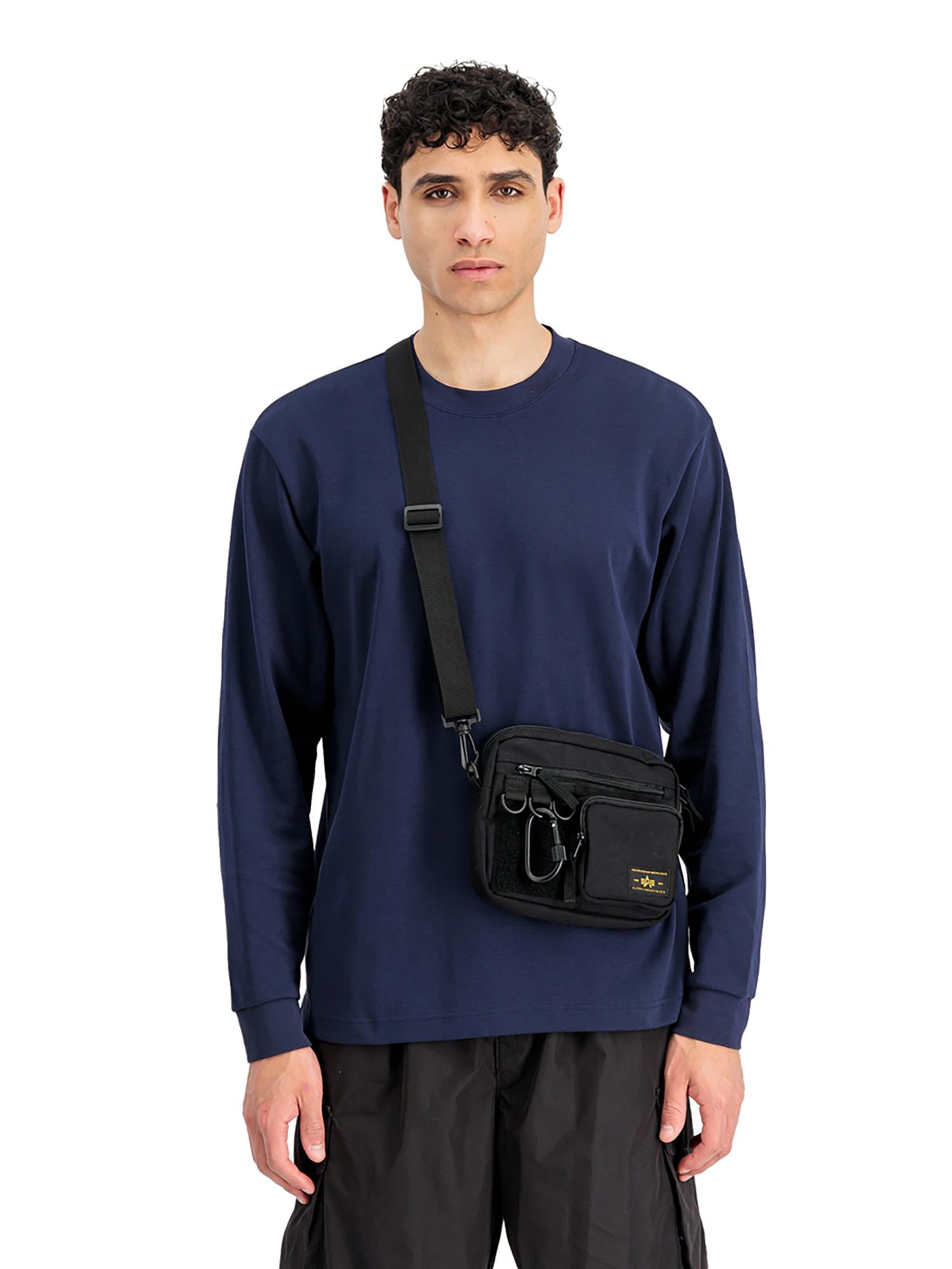 ALPHA INDUSTRIES - Mala de ombro 'Utility' em preto: frente