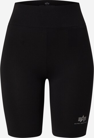 Skinny Leggings de la ALPHA INDUSTRIES pe negru: față