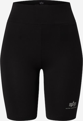 ALPHA INDUSTRIES Skinny Shorts in Schwarz: predná strana