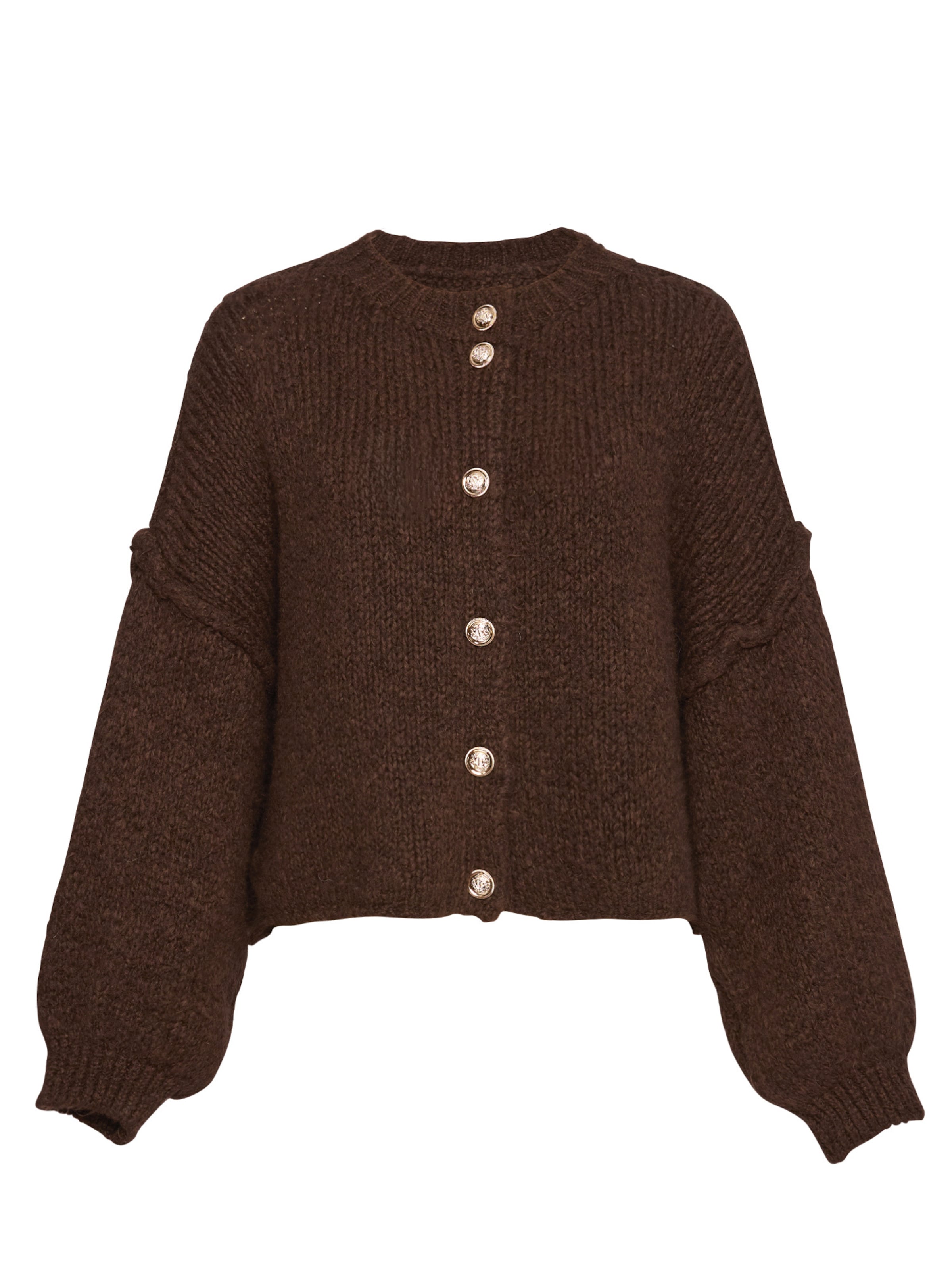 Lilavie Strickjacke ' Paulaa ' in Braun: Vorderseite