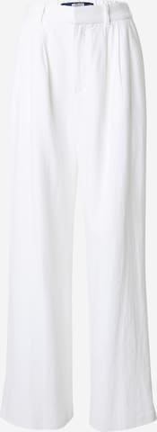 HOLLISTER Wide leg Pleat-Front Pants in White: front