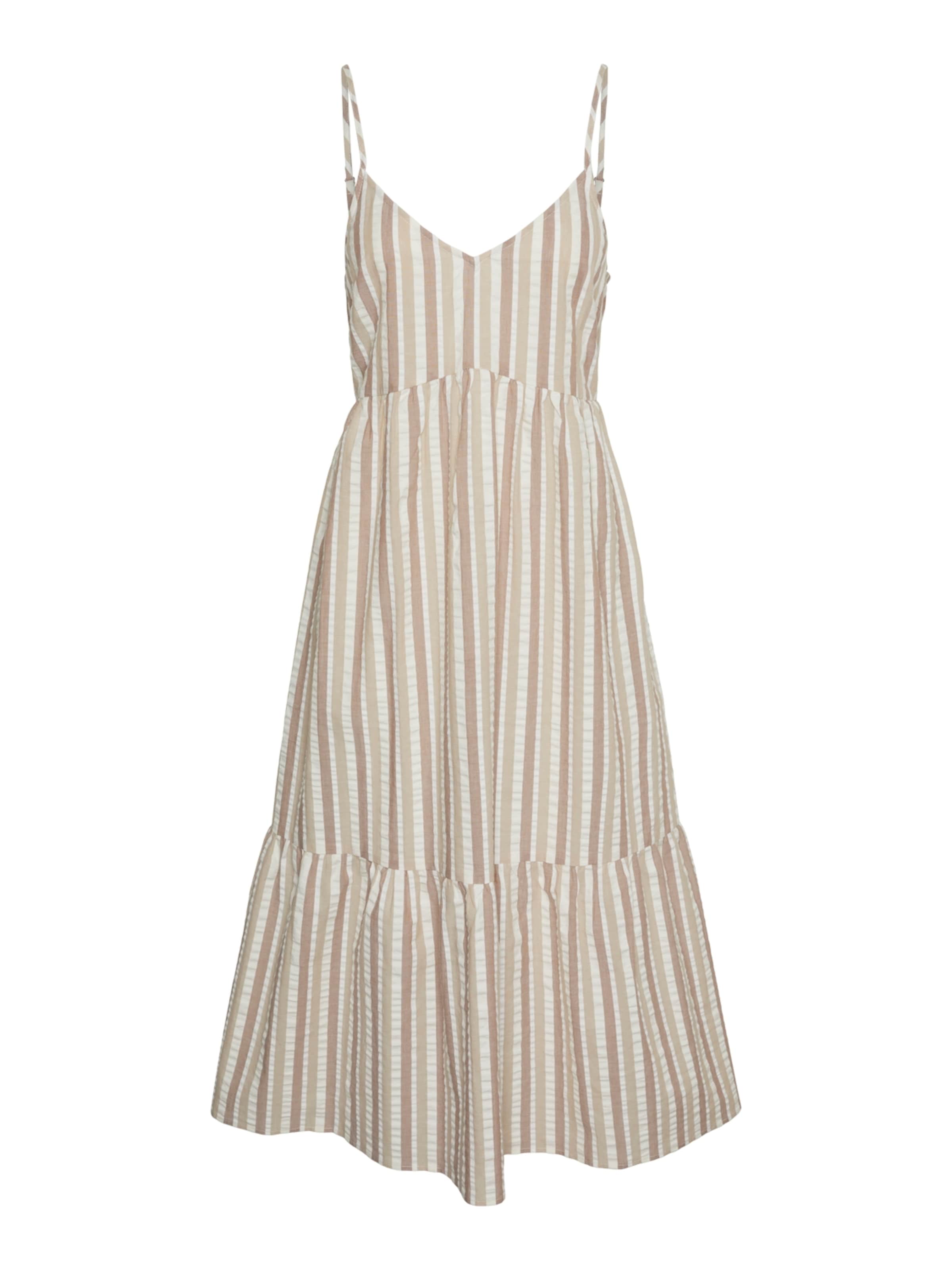 PIECES Sommerkleid 'Aitlyn' in beige / hellbraun / weiß, Produktansicht