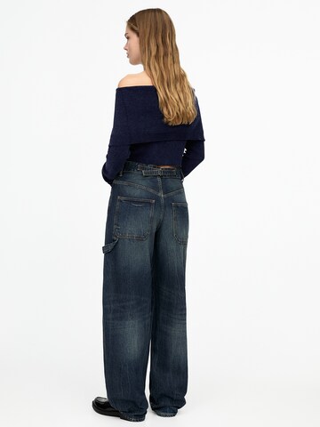 Pull&Bear Loosefit Jeans in Blau