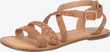 Kickers Strap Sandals in Brown: front