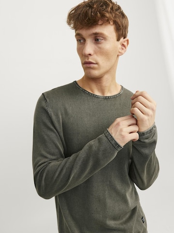 JACK & JONES Regular fit Пуловер 'Leo' в зелено