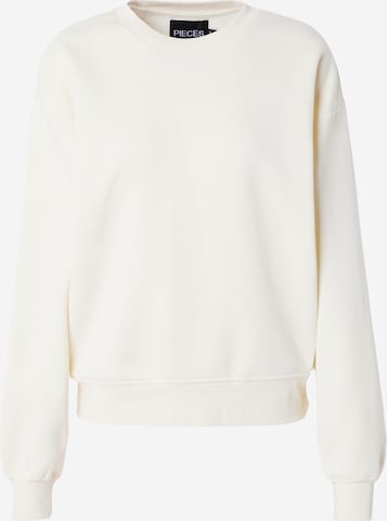 Sweat-shirt 'PCChilli' PIECES en blanc : devant