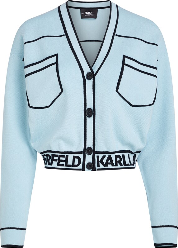 Karl Lagerfeld Cardigan ' Short Logo ' in Blau Karl Lagerfeld Cardigan ' Short Logo ' in Blau