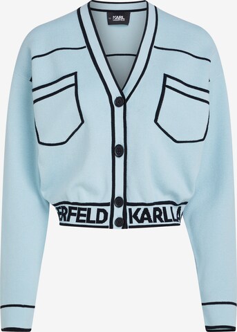 Karl Lagerfeld - Casaco de malha ' Short Logo ' em azul: frente