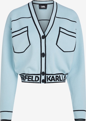 Karl Lagerfeld Knit cardigan ' Short Logo ' in Blue: front