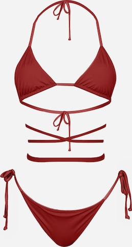 Triangle Bikini 'ECONYL® Ruby Bloom Set 2-tlg.' Kadoo en rouge : devant