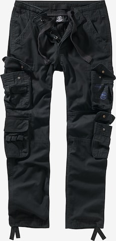 Brandit Slim fit Cargo Pants in Black: front