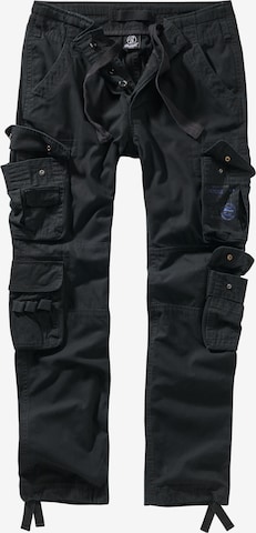 Brandit Slim fit Cargo trousers in Black: front