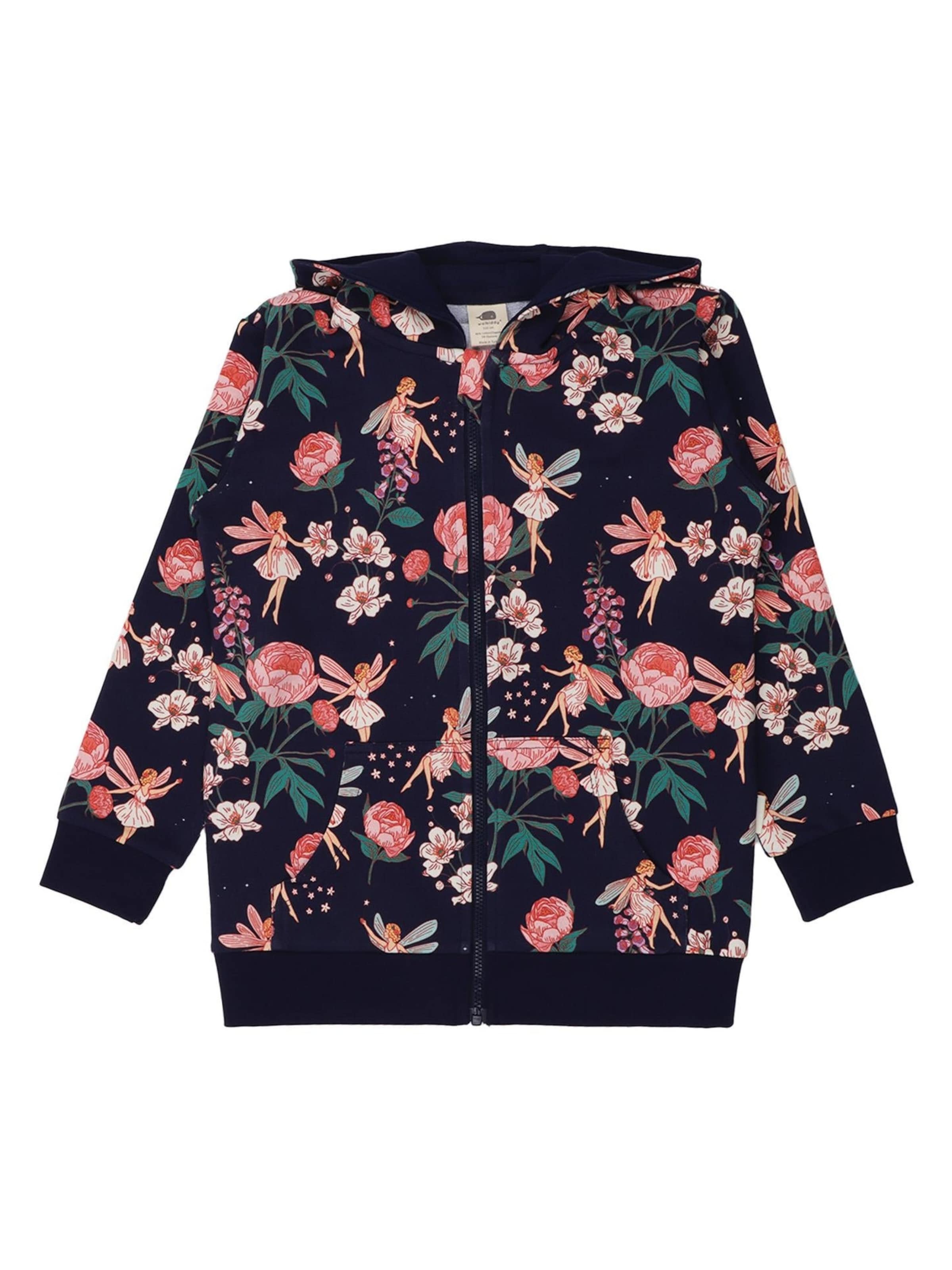 Walkiddy Sweatjacke 'Walkiddy - Fairies and Flowers Sweat Jacket'‌‌‌‌‌‌ in Blau: Vorderseite
