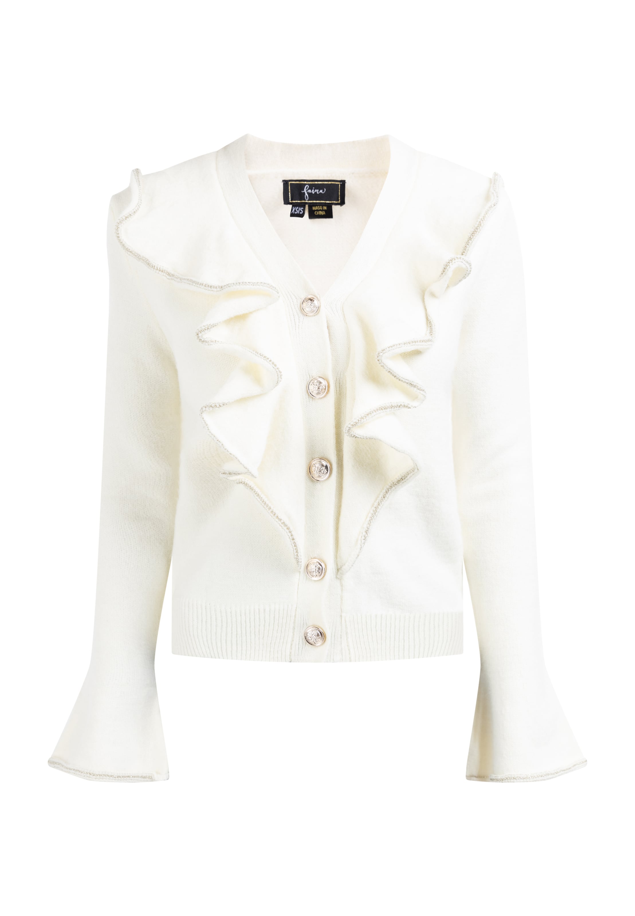 faina Cardigan i hvid: forside