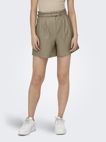 ONLY Loosefit Bukser med lægfolder i beige
