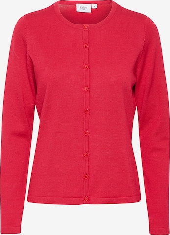 SAINT TROPEZ Knit Cardigan 'Mila' in Red: front