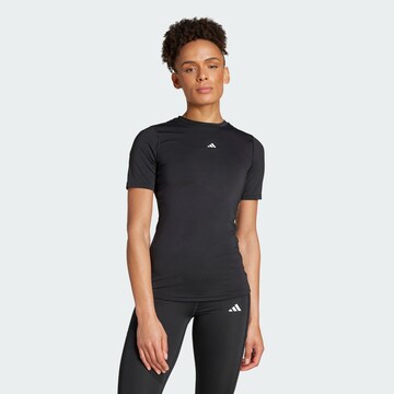 T-shirt fonctionnel ADIDAS PERFORMANCE en noir : devant