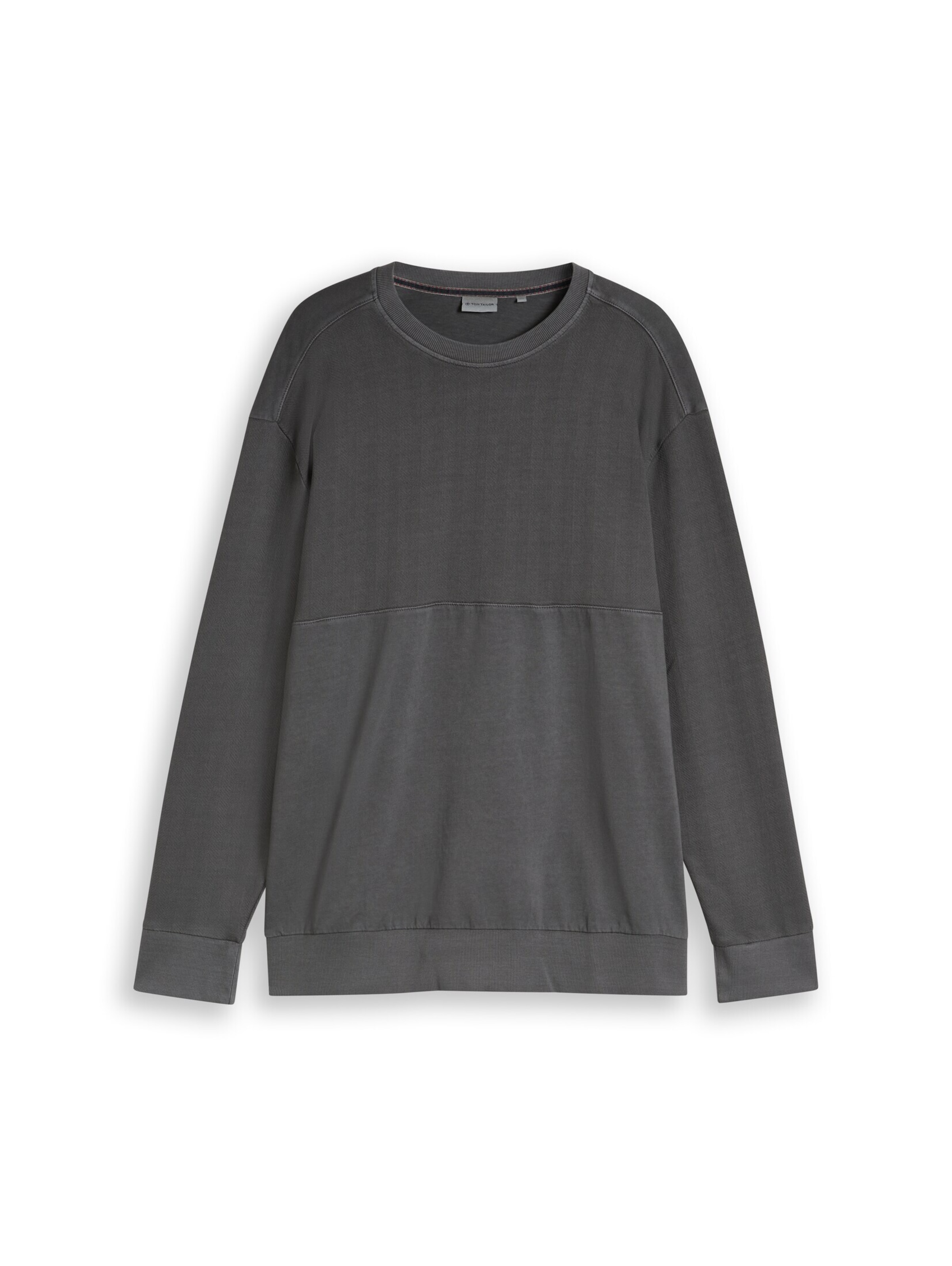 Sweat-shirt TOM TAILOR Men + en gris : devant