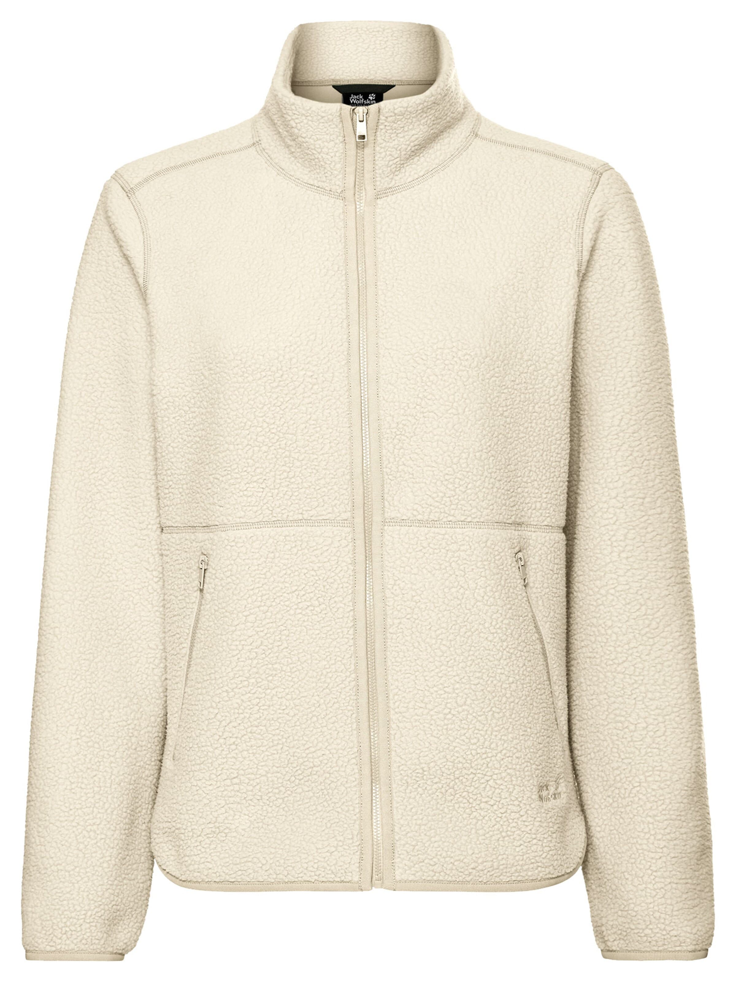 JACK WOLFSKIN Fleecejacke 'Lite Curl Full-Zip'‌‌‌‌‌‌ in Beige: Vorderseite