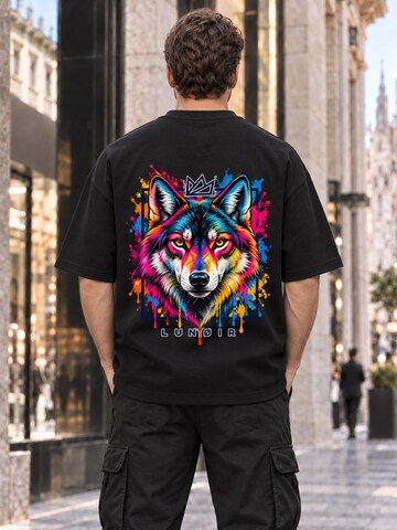LUNØIR Studio Póló 'Tropical Riot – Urban Howl' - fekete