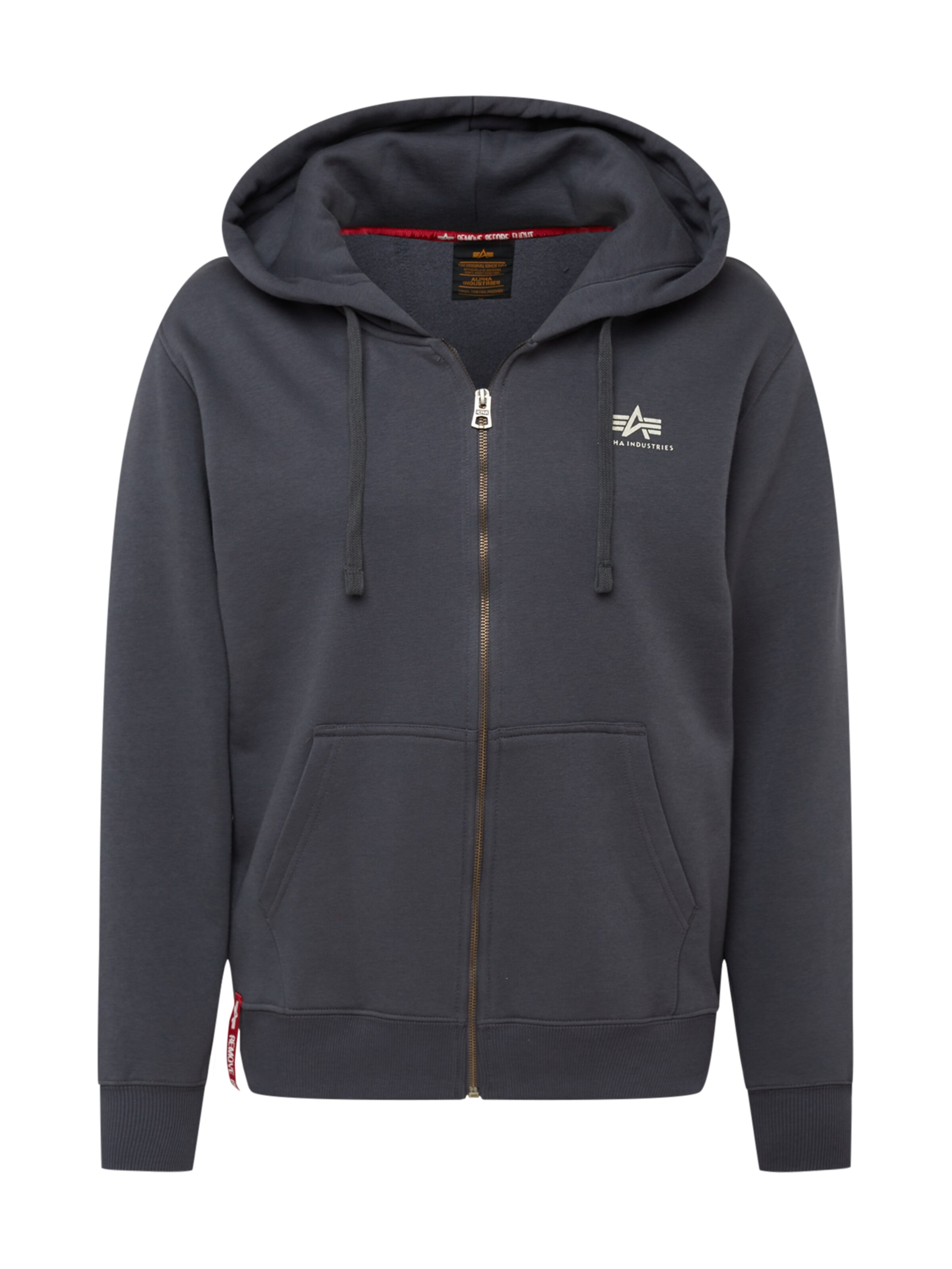 ALPHA INDUSTRIES Mikina – šedá: přední strana