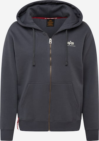 Veste de survêtement ALPHA INDUSTRIES en gris : devant