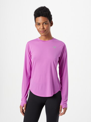 new balance - Camisa funcionais 'Accelerate' em roxo: frente