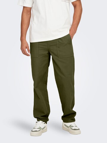Only & Sons Regular Broek 'ONSSinus' in Groen: voorkant