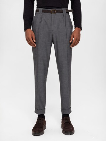 Antioch Regular Pleat-Front Pants in Grey: front