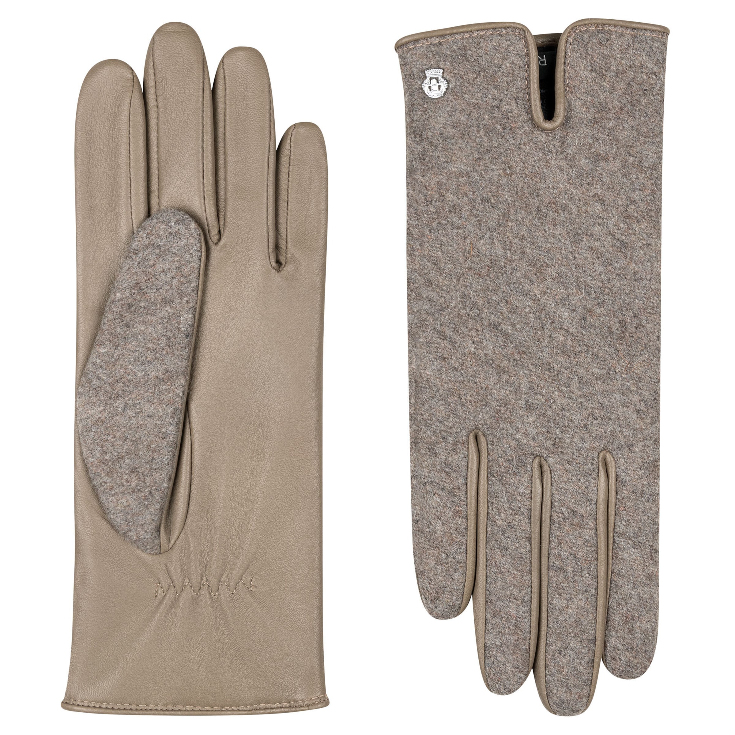 Roeckl Lederhandschuhe 'GRÜNWALD' in Beige: Vorderseite