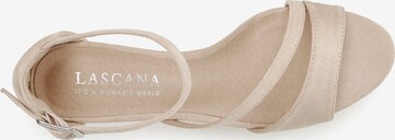 LASCANA Sandalen met riem in Beige