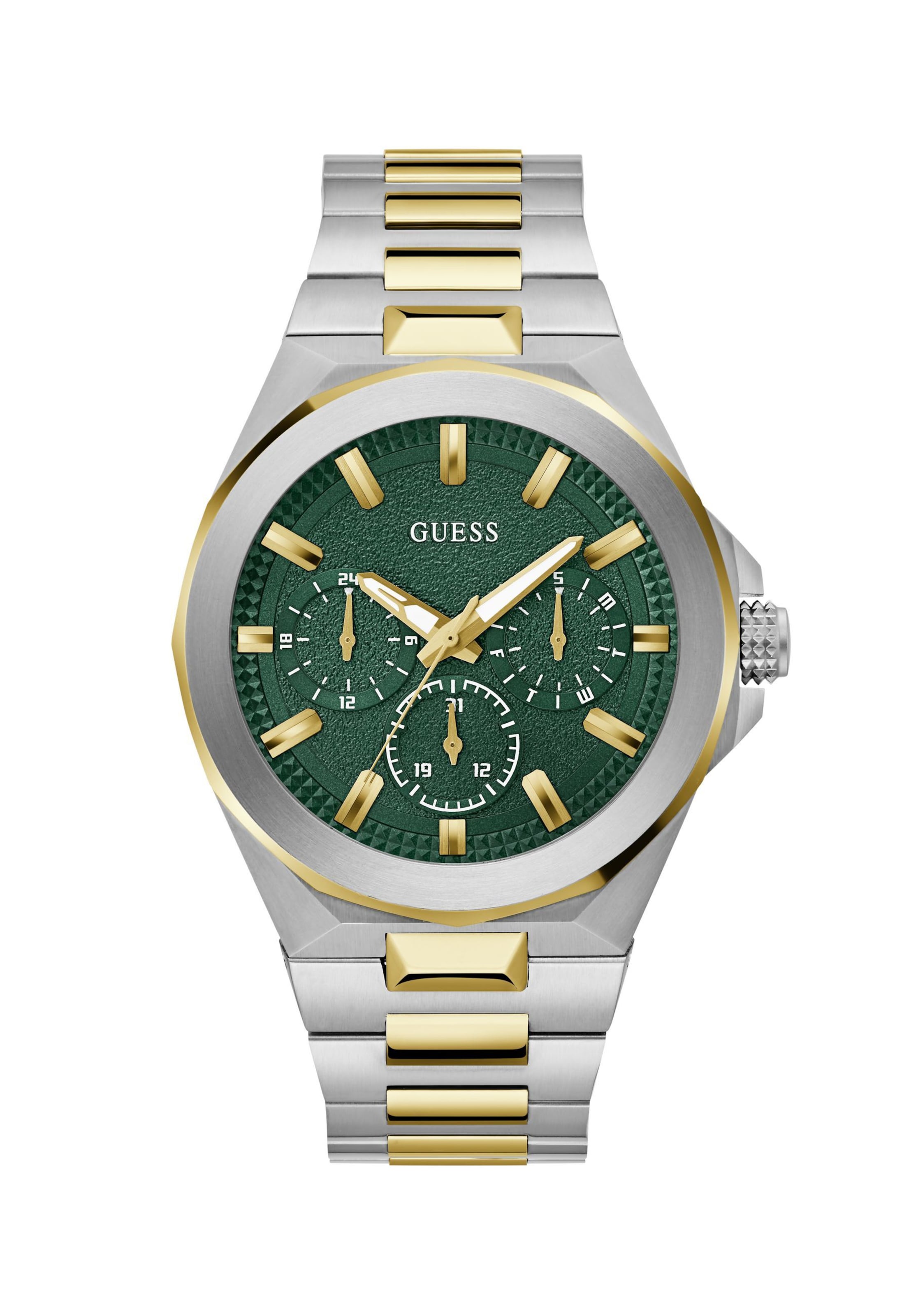 GUESS Analoog horloge 'DASHBOARD' in Gemengde kleuren: voorkant